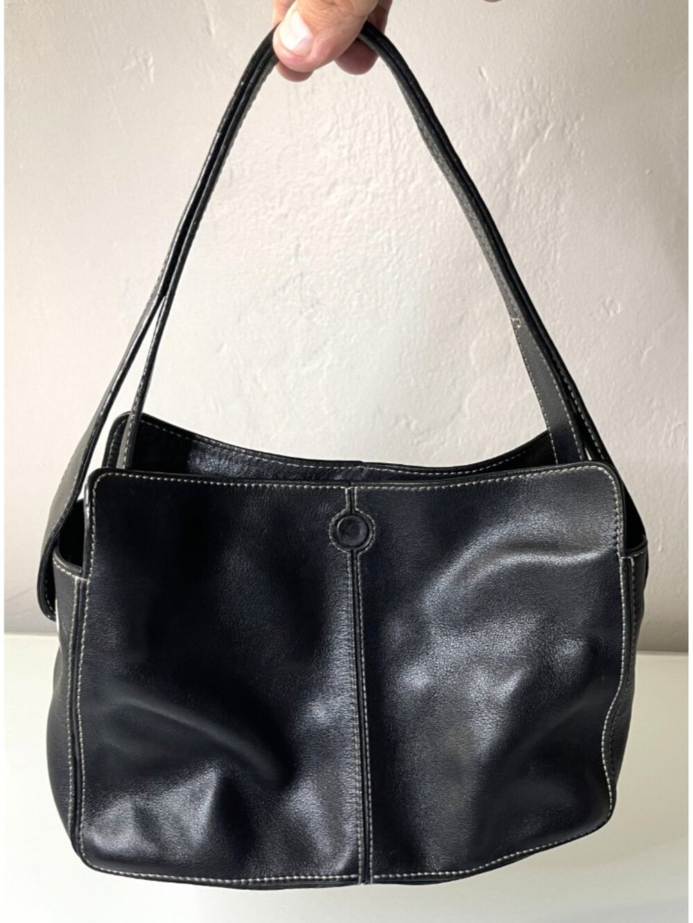 TOD'S - Black Leather Handbag Shoulder Bag - Made in Italy